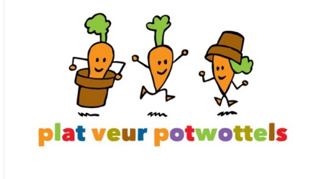 Stripmaker des Vaderlands, Herman Roozen, heeft het Plat veur Potwottels-logo gemaakt. 
