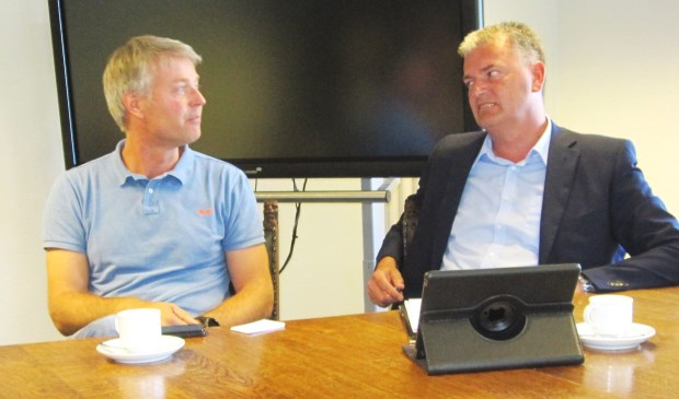 Jacquo Harbers van AGEM (links) en Ruud Krabbenborg van Zieuwents Belang (rechts).