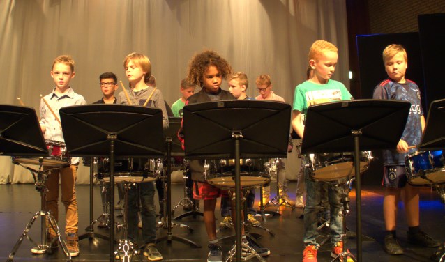 Leerlingen van de muziekschool in actie tijdens het benefietconcert. Foto: PR