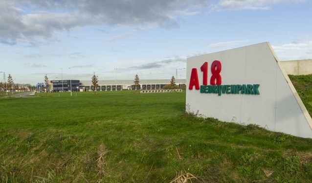 Het A18 Bedrijvenpark als alternatief voor een zonnepark? Foto: PR