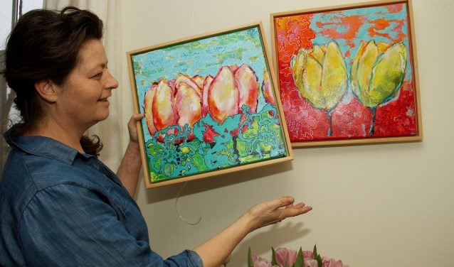 Sigrid Verbruggen exposeert ook kleurrijke tulpen. Foto: Liesbeth Spaansen