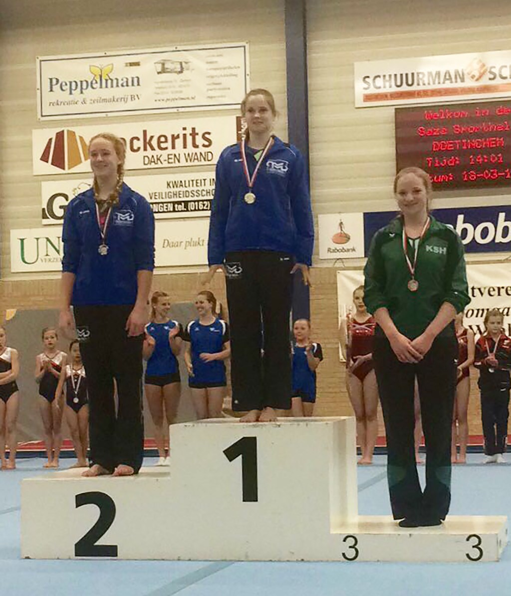 Femke ten Have op het derde treetje van het erepodium. Foto: PR