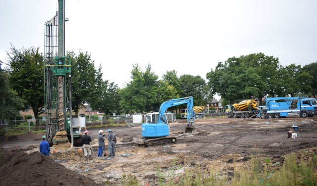 De eerste palen van De Zonnekamp worden geboord. Foto: Jeroen Garritsen