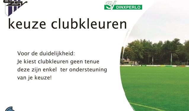 Nu moet er gekozen worden voor de clubkleuren, dus niet voor een tenue of logo. Foto: PR