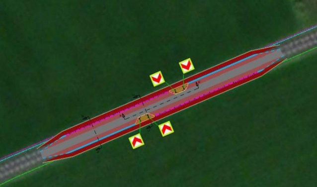 Op de Vordenseweg zullen op grondgebied van de gemeente Lochem twee chicanes geplaatst worden. Foto: gemeente Lochem