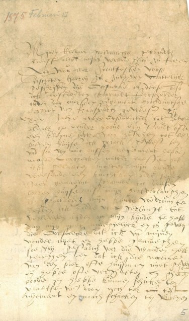 Een brief van 17 februari 1575 is de Zutphense inzending voor de landelijke verkiezing 'Stuk van het Jaar'. Foto: PR