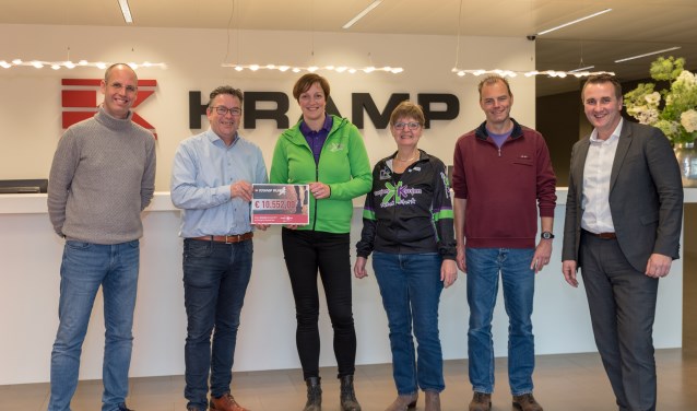 Bij sponsor Kramp werd de cheque van de Run uitgereikt aan Kanjers voor Kanjers. Foto: PR