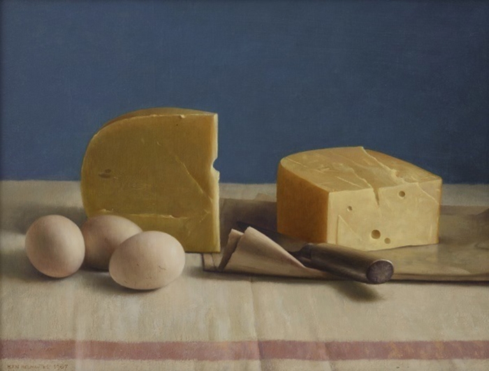 Henk Helmantel - Stilleven met kaas en eieren
