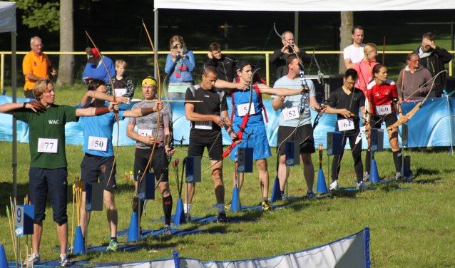 Een schietbeurt tijdens de Run-Archery. Foto: PR