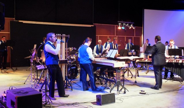 Slagwerkers Concordia op het podium in Amphion. Foto: PR