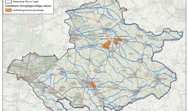 In en om het Stelkampsveld geldt een verbod op het onttrekken van grondwater. Foto: WRIJ