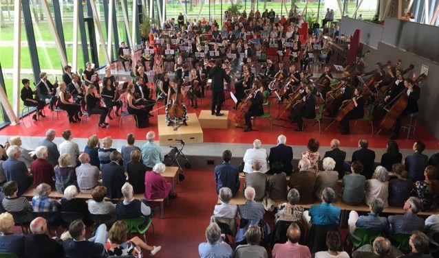Dit jaar bestaat het NeSP uit maar liefst tachtig getalenteerde jonge musici, onder leiding van Pim Cuijpers. Foto: Jeannette van Schaik