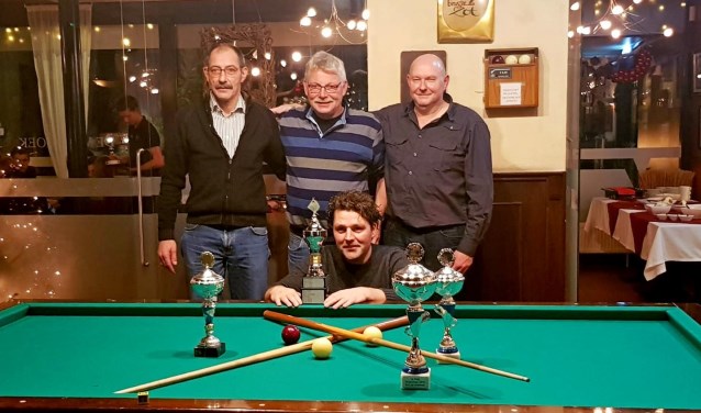 De finalisten van het biljartkampioenschap De Veldhoek. Foto: PR