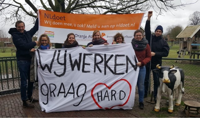 De harde werkers op de Ahof. Foto: PR