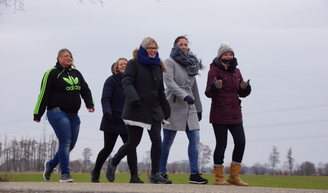 Wandelaars gezellig onderweg tijdens de Siberisch koude Hen & Weerum in 2018. Foto: Carlo Jansen