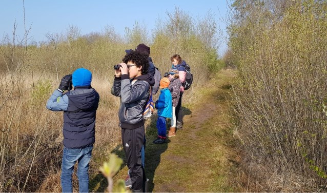 De jeugdige vogelspotters. Foto: H. Leever