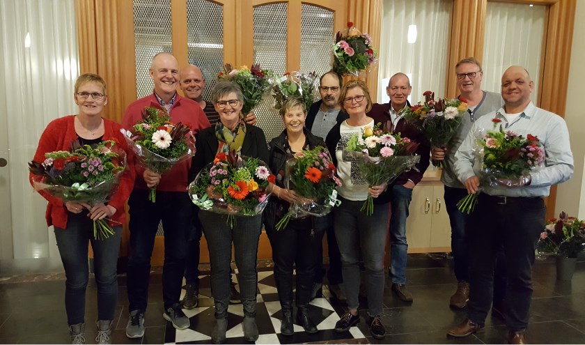 De tien jubilarissen van EHBO Beltrum. Foto: PR