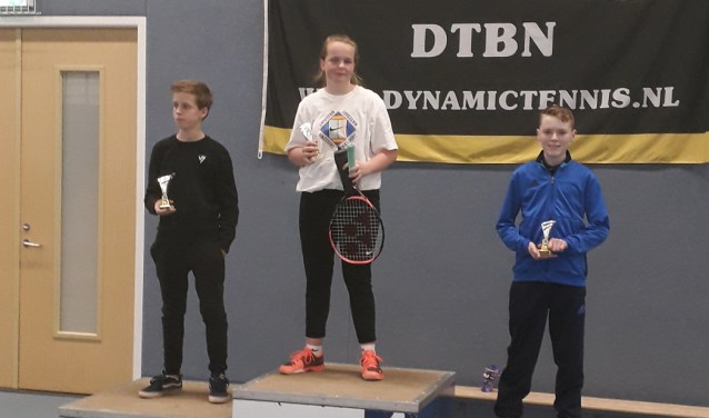 Derde plek op het eerste NK dynamictennis voor de jeugd voor Luca Schuirink (rechts). Foto: Harry Breuker
