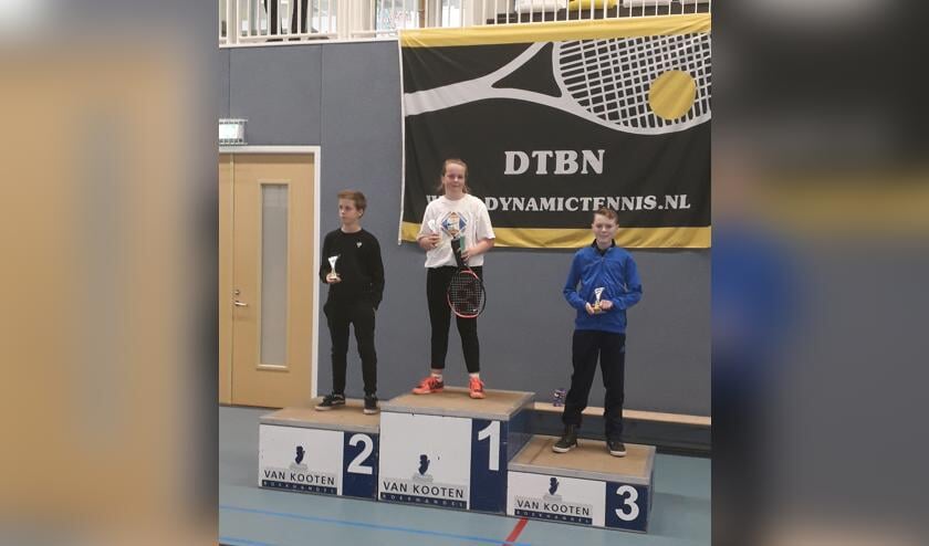 Derde plek op het eerste NK dynamictennis voor de jeugd voor Luca Schuirink (rechts). Foto: Harry Breuker