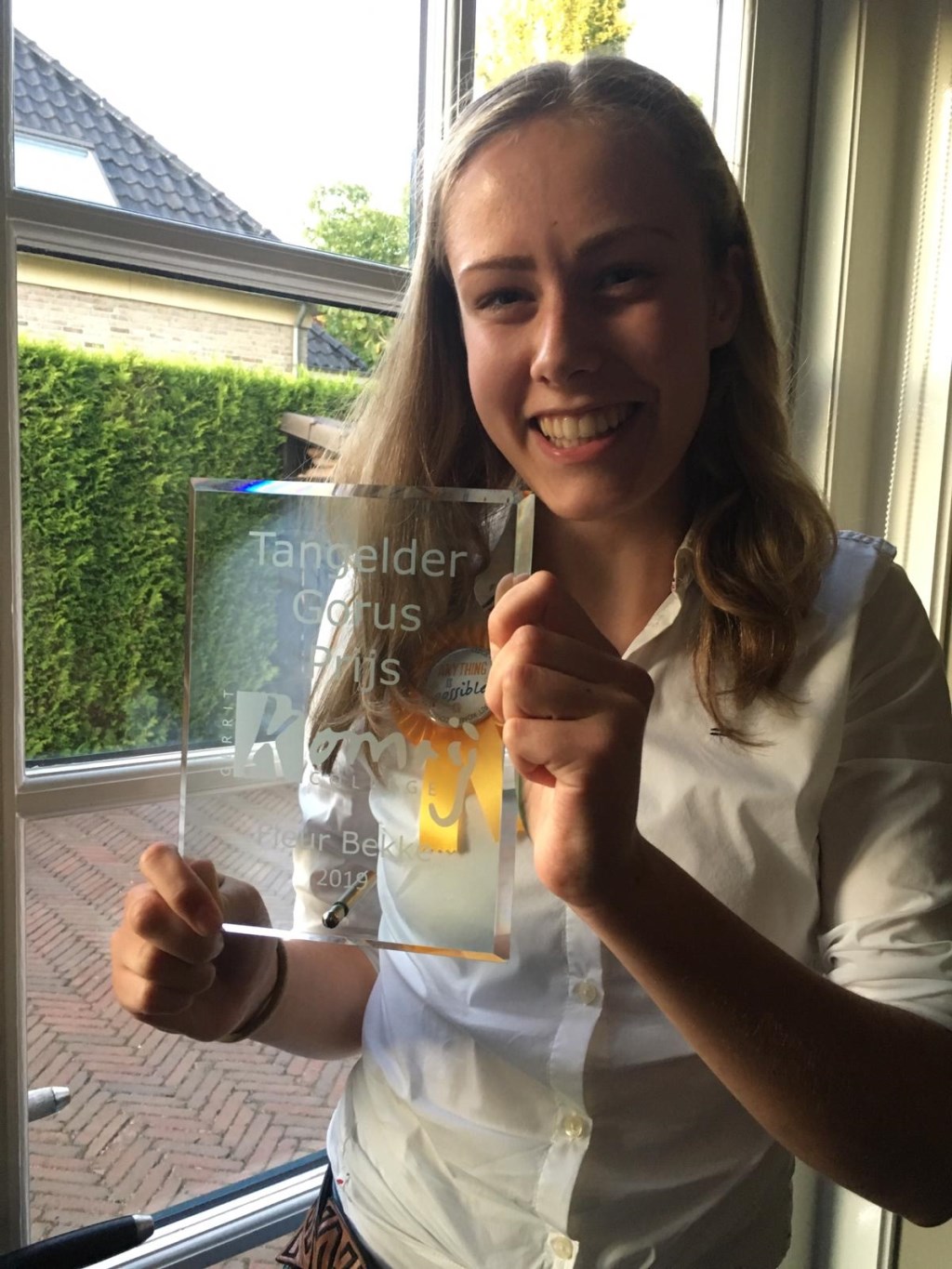 Fleur wint de Tangelder Gorus prijs. Foto: Eigen foto