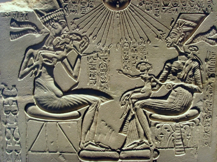 Echnaton, Nefertiti en hun kinderen, 1340 v. Chr 