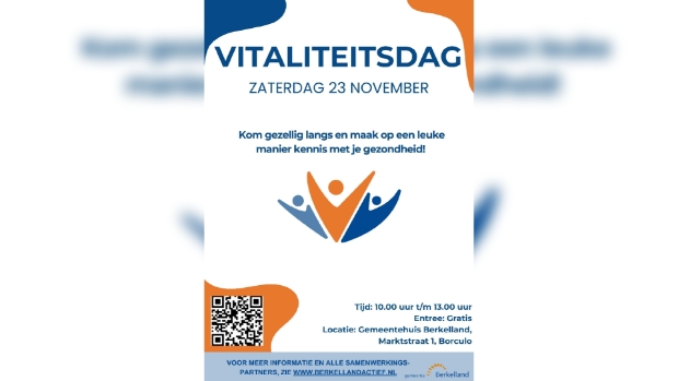 Vitaliteitsdag zaterdag 23 november