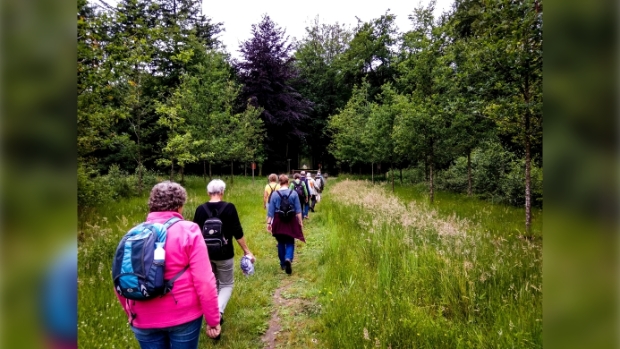 onderweg tijdens een eerdere wandeling