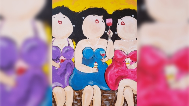 Schilderij Dikke Dames