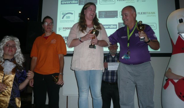 John Eskes op het podium.