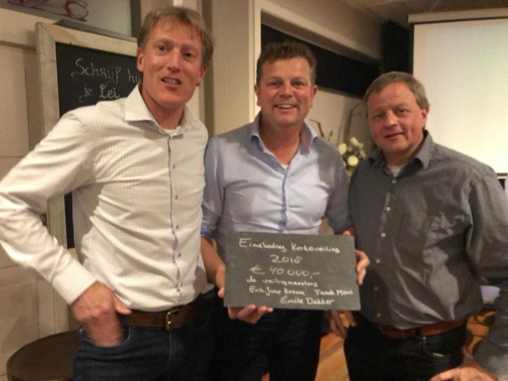 De drie veilingmeesters: Emile Dekker, Erik Jaap Kroone en Frank Mous