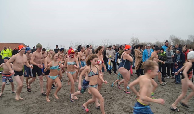 De nieuwjaarsduik in 2017.