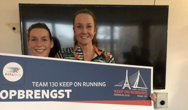 Links Saskia Smit, teamcaptain van team 130 Keep on Running, rechts Marleen Zijlstra
