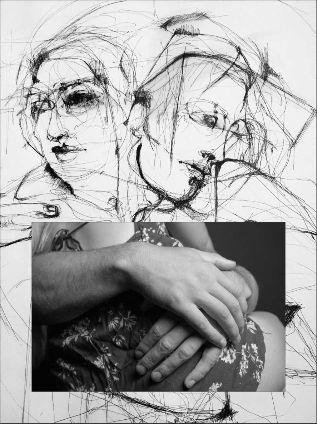 compositie met werk van Sabrina Tacci (legami) en Marina Pronk (embrace)