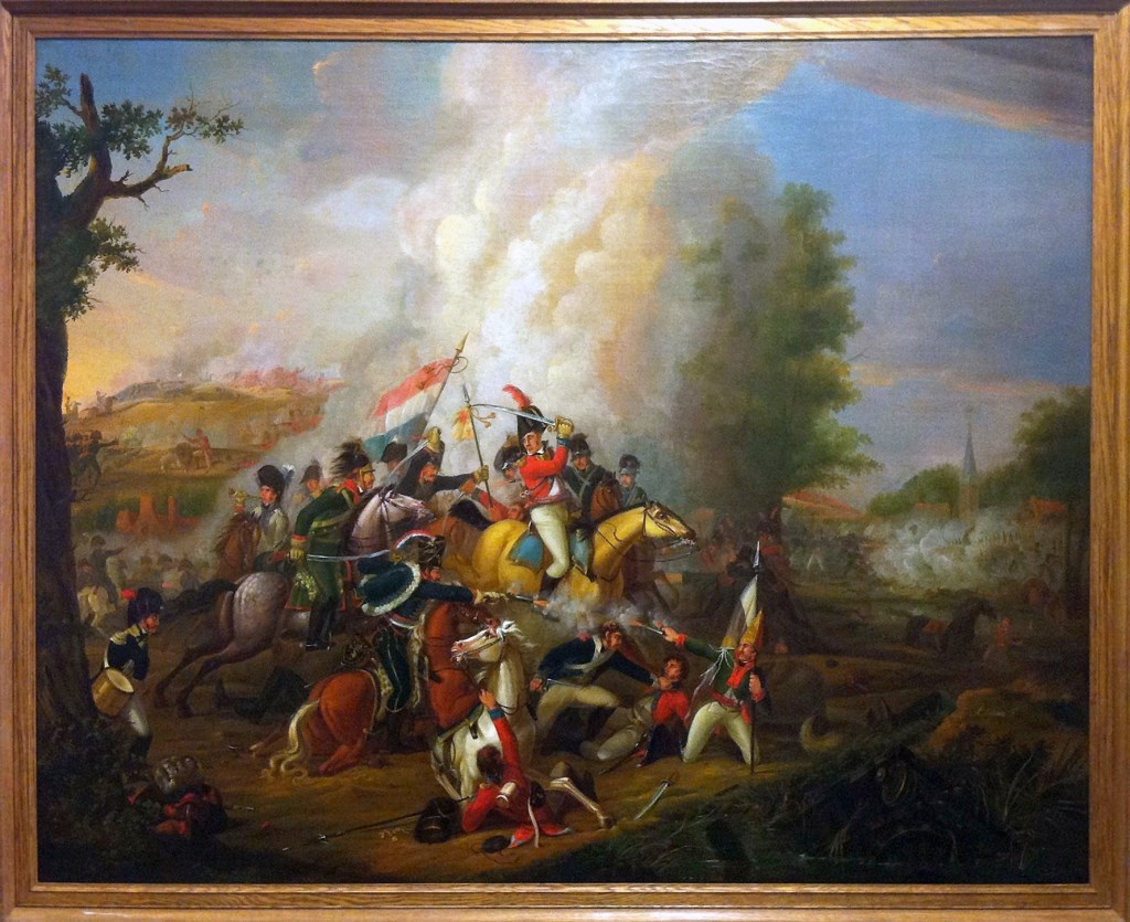 Schilderij van de Slag bij Castricum, het onderwerp van de expositie in De Duynkant, in het kader van de Open Monumenten Dagen