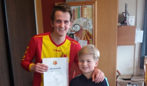 Ruben Bugter met pupil van de week, Jitse Spit.