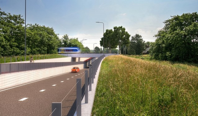 Een visual van de toekomstige spoorwegonderdoorgang op de Vennewatersweg.