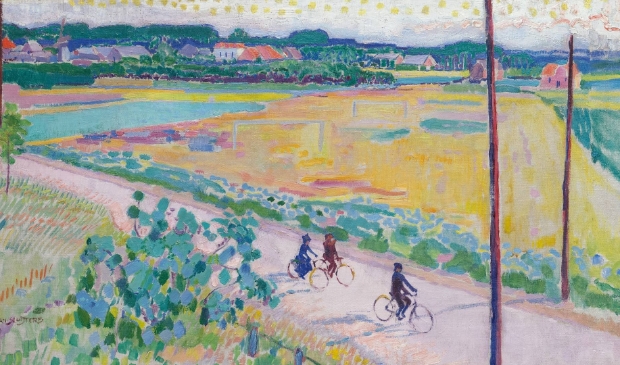  Larens landschap met fietsers
