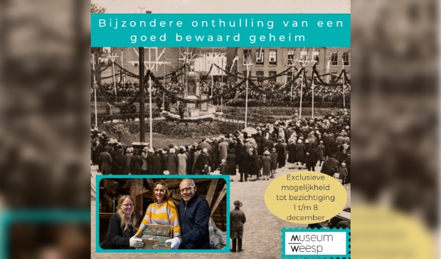 Onthulling Monument van Houten op het stationsplein in Weesp 
