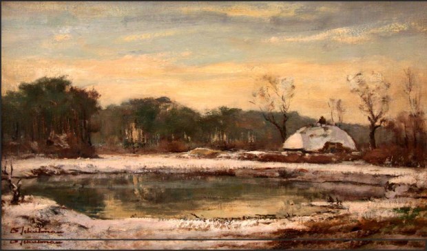 De 'Hut van Mie', oftewel de kleine waterplas op de grens van Laren en Blaricum, hier door David Schulman vereeuwigd. Foto: Zuydwal Veilingen