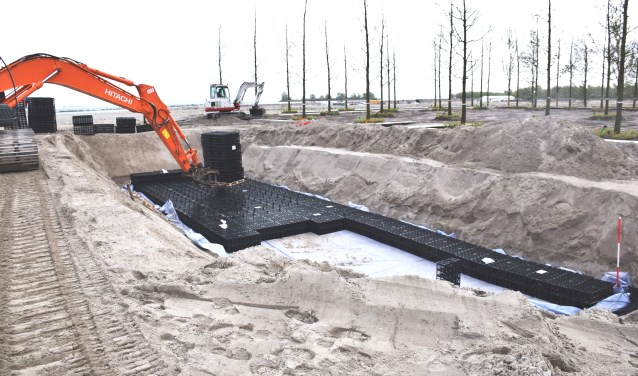 De aanleg van het bomencarré.