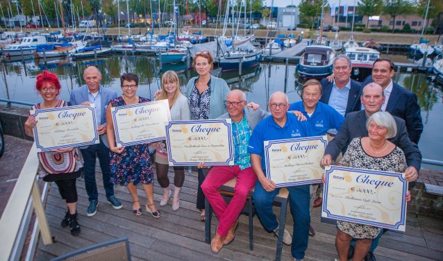 Vertegenwoordigers van de goede doelen kregen een cheque van 5.000 euro.