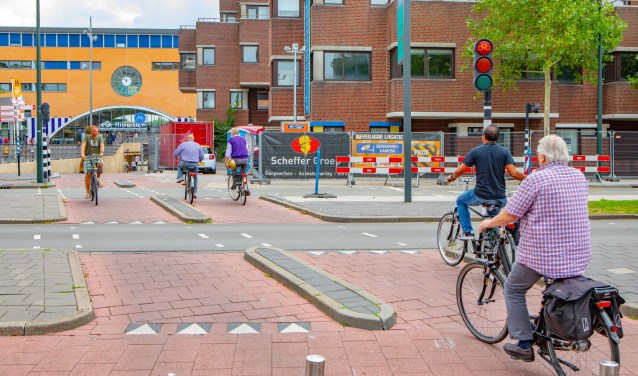 Rondom het GAK-gebouw is het voor fietsers momenteel gedoe.