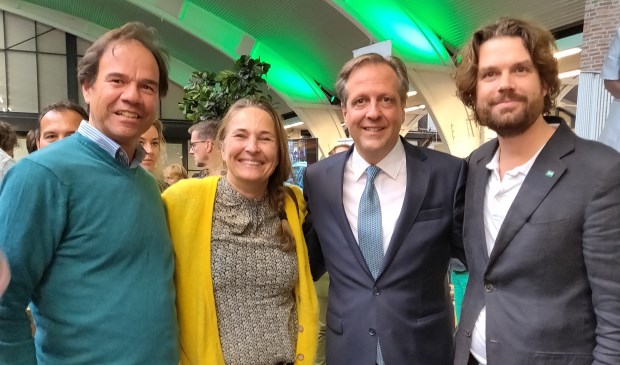 Maarten Balzar (fractievoorzitter), Niek Hermsen (steunfractie), Alexander Pechtold, Sawan Bruins (raadslid).