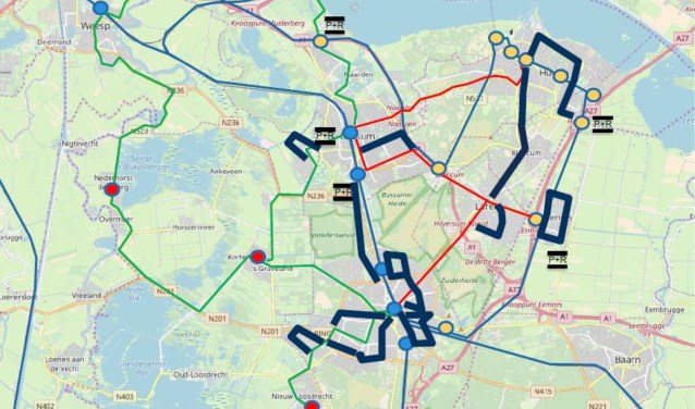 De buslijnen die volgens de SP geschrapt zouden worden.