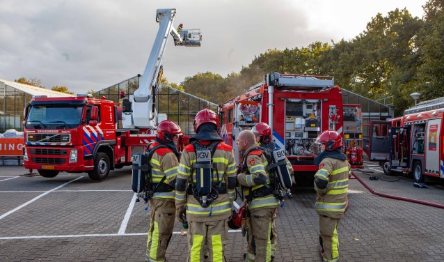 De hoogwerker werd onlangs nog ingezet bij de brand bij Tuincentrum Rebel.