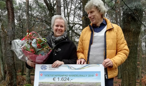 Karen Heerschop en Kees Tabak tonen de cheque.