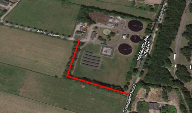 De route van de fietsverbinding tussen Eemnes en Blaricum.
