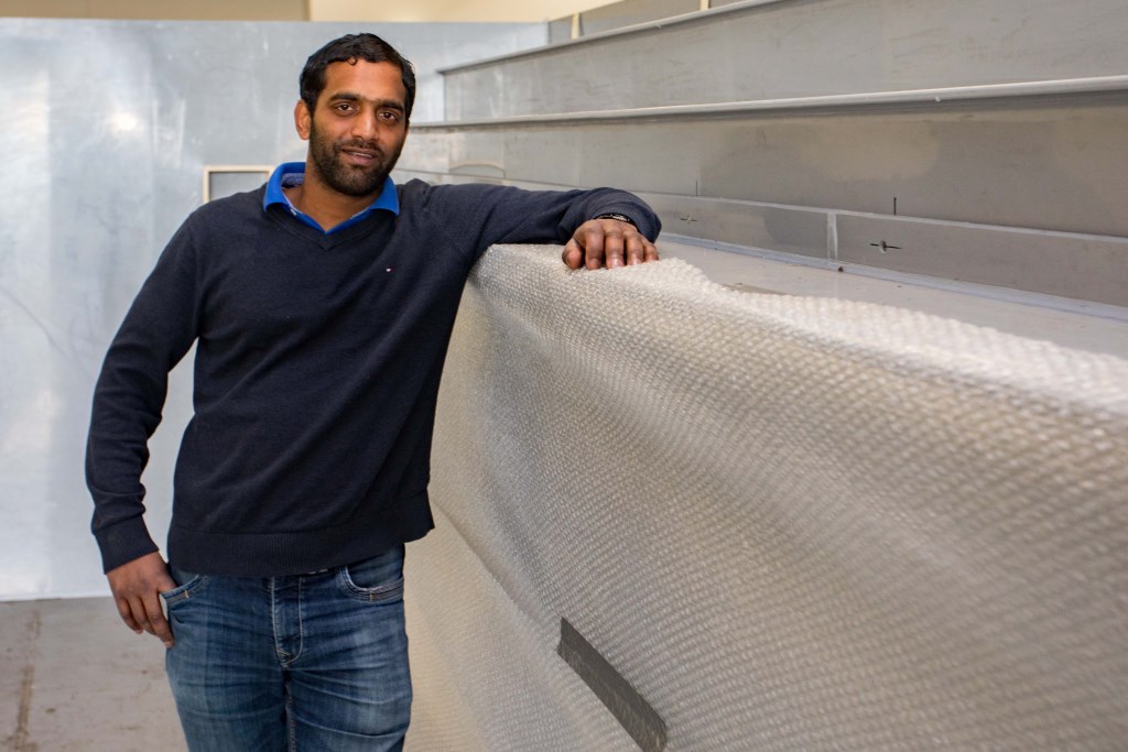 Shiva de Winter afgelopen maandag nadat de materialen waren gebracht.