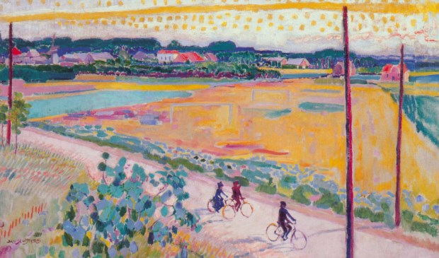 Larens landschap met fietsers uit 1911 van Jan Sluijters.