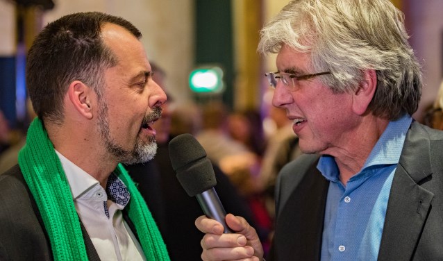 Olaf Streutker tijdens de verkiezingsavond in maart.